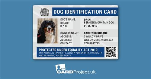Assistance Dog ID Card Blue Crest